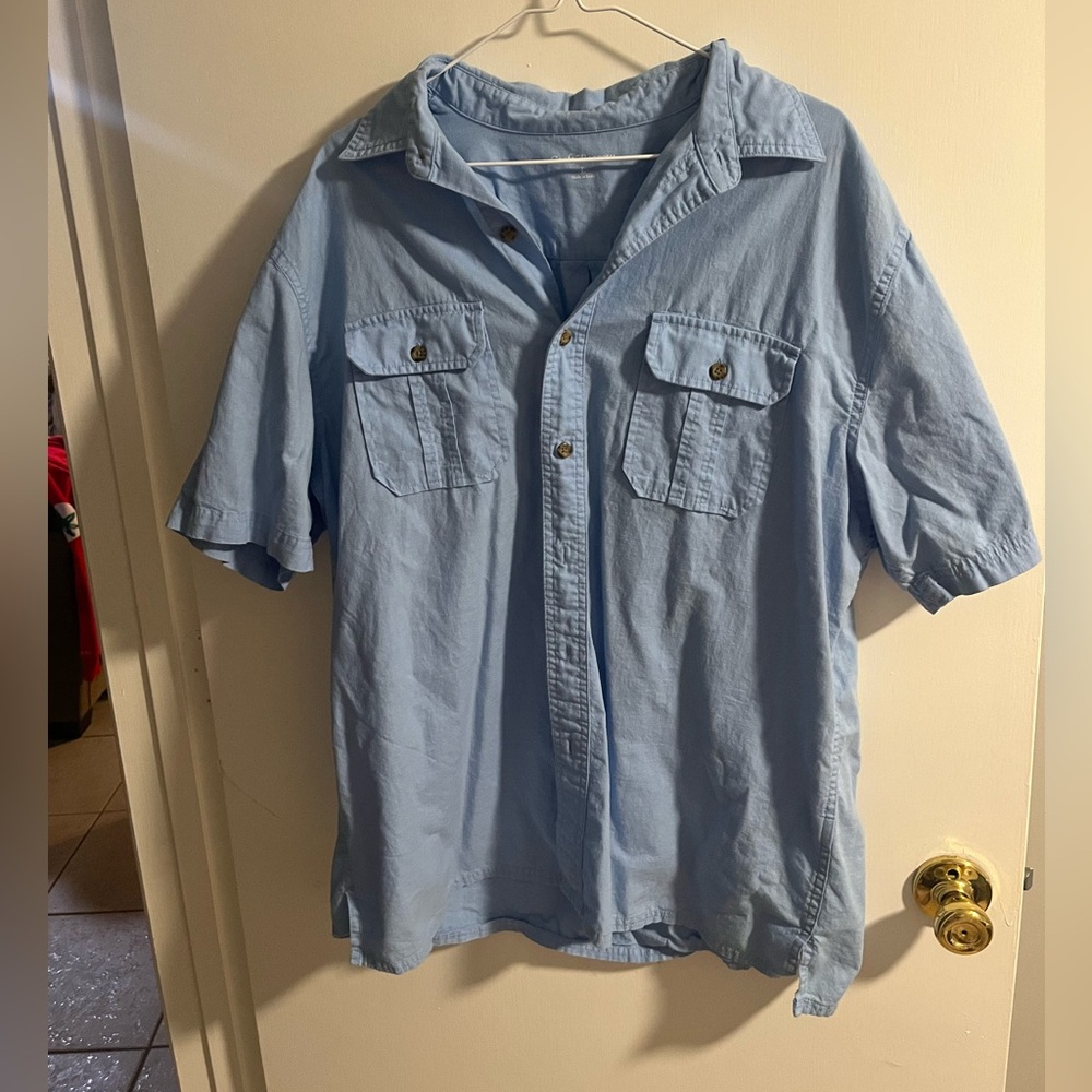 Blue men’s button down shirt